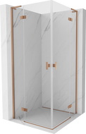 Mexen Mist-H L Duo Duschkabine mit Drehüren 80 x 80 cm, transparent, gebürstetes Kupfer - 8A5L-080L-080P-65-00