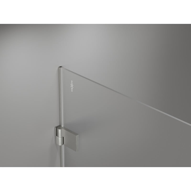 Mexen Lunar-B Duschkabine links angeschlagen 85 x 80 cm, transparent, gebürstetes Nickel - 832-085-080-97-00-L