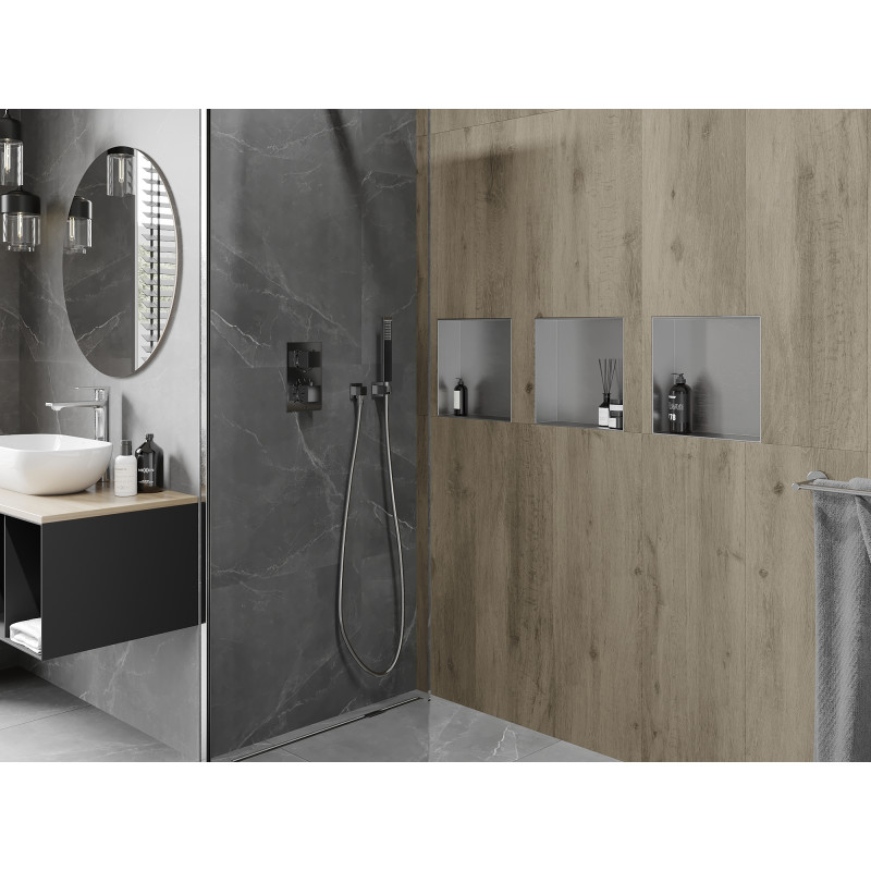 Mexen X-Wall-NR Nischenregal ohne Flansch 30 x 30 cm, Inox - 1911303010