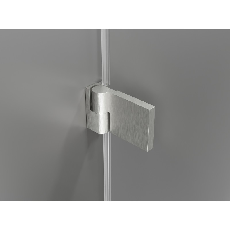 Mexen Lunar-B Duschkabine mit Anschlagtür links 90 x 80 cm, transparent, gebürsteter Nickel - 832-090-080-97-00-L