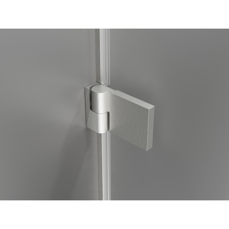 Mexen Lunar-B Duschkabine mit Anschlagtür links 90 x 80 cm, transparent, gebürsteter Nickel - 832-090-080-97-00-L