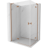 Mexen Mist-H L Duo Duschkabine schwenkbar links 100 x 80 cm, transparent, gebürstetes Kupfer - 8A5L-100L-080P-65-00