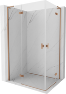 Mexen Mist-H L Duo Duschkabine schwenkbar links 100 x 80 cm, transparent, gebürstetes Kupfer - 8A5L-100L-080P-65-00