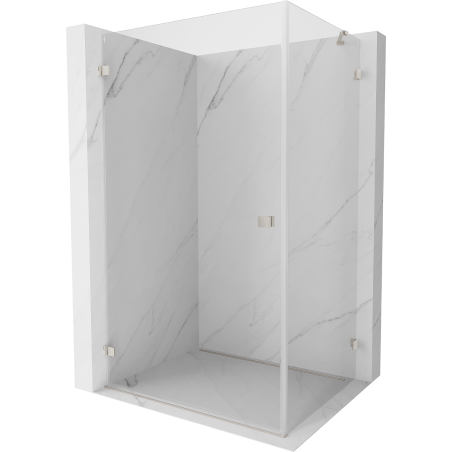 Mexen Lunar-B Duschkabine, schwenkbar, links, 100 x 80 cm, transparent, gebürsteter Nickel - 832-100-080-97-00-L
