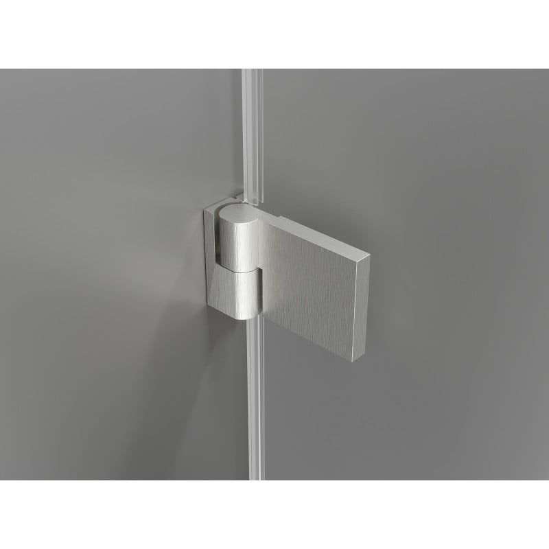 Mexen Lunar-B Duschkabine, schwenkbar, links, 100 x 80 cm, transparent, gebürsteter Nickel - 832-100-080-97-00-L