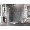 Mexen Lunar-B Duschkabine Schwingtür links 90 x 90 cm, transparent, gebürstetes Nickel - 832-090-090-97-00-L