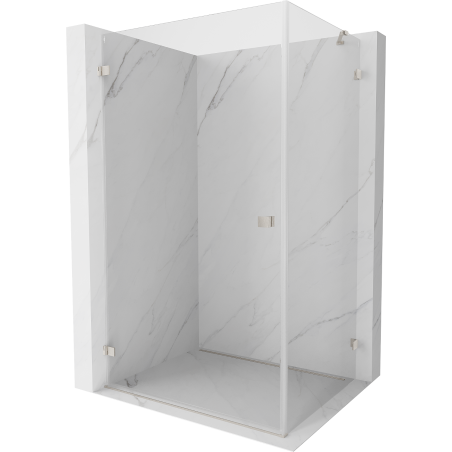 Mexen Lunar-B Duschkabine schwenkbar links 95 x 90 cm, transparent, gebürsteter Nickel - 832-095-090-97-00-L