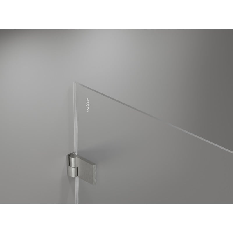 Mexen Lunar-B Duschkabine schwenkbar links 95 x 90 cm, transparent, gebürsteter Nickel - 832-095-090-97-00-L