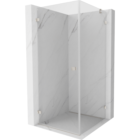 Mexen Lunar-B Duschkabine mit schwenkbarer Tür links 100 x 100 cm, transparent, gebürstetes Nickel - 832-100-100-97-00-L