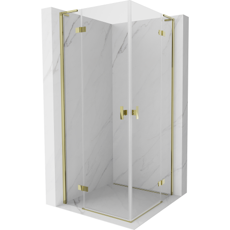 Mexen Mist-H L Duo Duschkabine schwenkbar 95 x 95 cm, transparent, gold - 8A5L-095L-095P-50-00