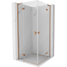 Mexen Mist-H L Duo Duschkabine mit Drehtür 95 x 95 cm, transparent, gebürstetes Kupfer - 8A5L-095L-095P-65-00
