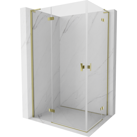 Mexen Mist-H L Duo Duschkabine, links öffnend, 120 x 95 cm, transparent, gold - 8A5L-120L-095P-50-00