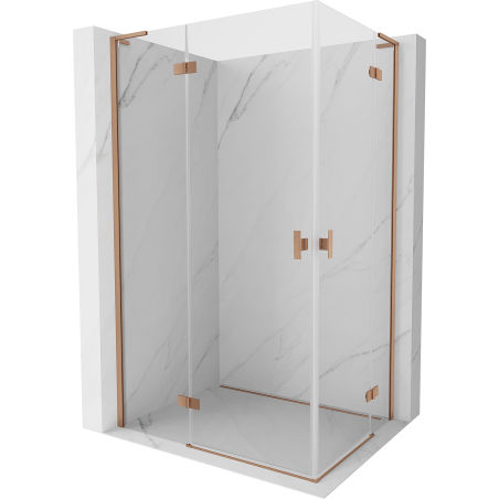 Mexen Mist-H L Duo Duschkabine schwenkbar links 115 x 100 cm, transparent, gebürstetes Kupfer - 8A5L-115L-100P-65-00