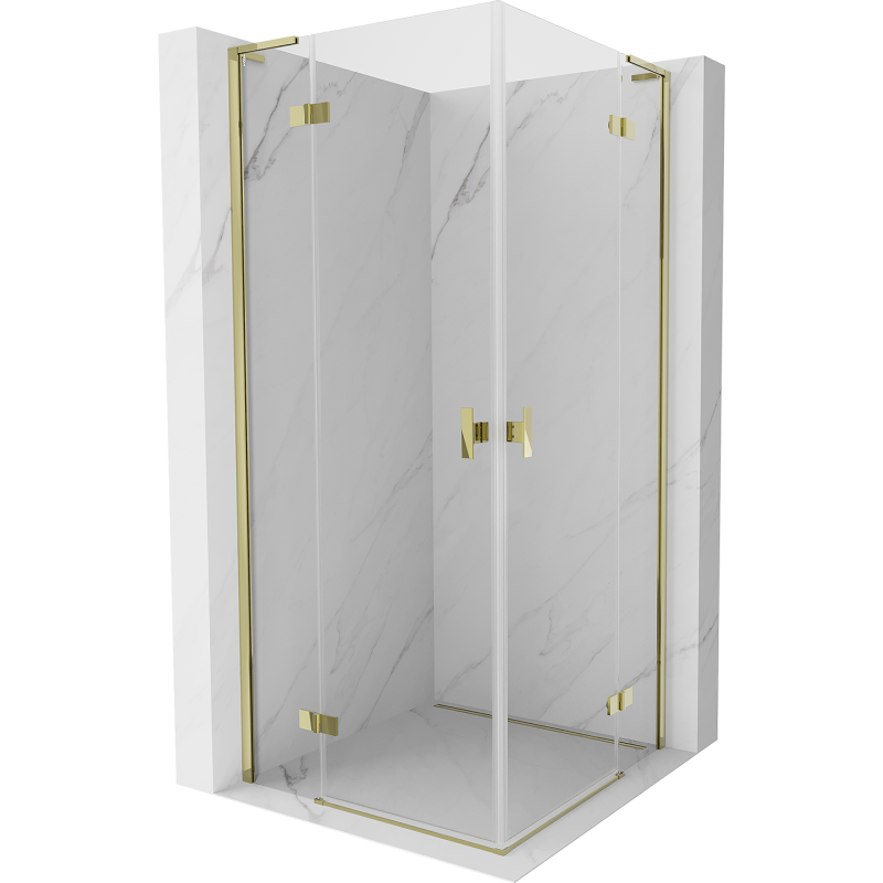 Mexen Mist-H L Duo Duschkabine 100 x 100 cm, transparent, gold - 8A5L-100L-100P-50-00
