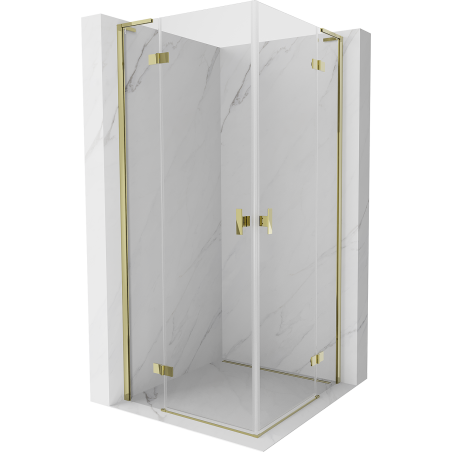 Mexen Mist-H L Duo Duschkabine 100 x 100 cm, transparent, gold - 8A5L-100L-100P-50-00
