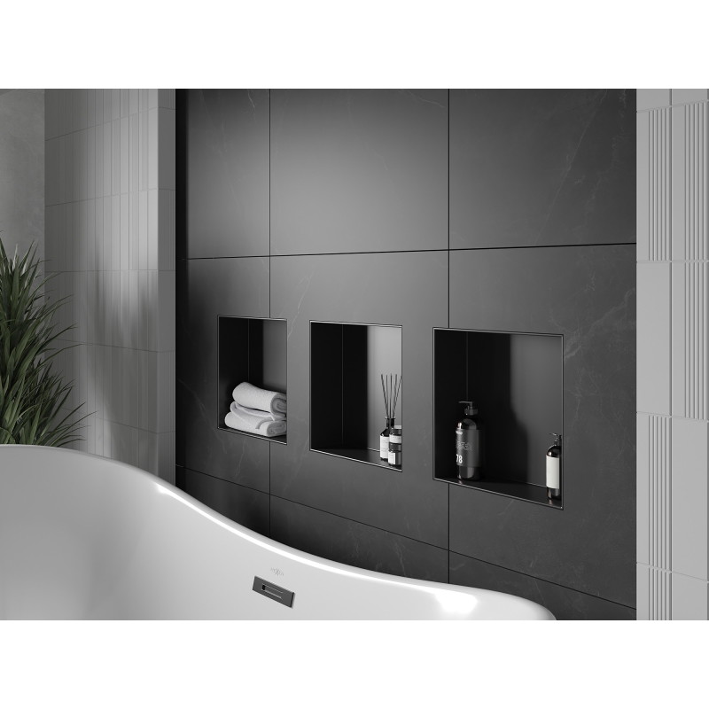 Mexen X-Wall-NR Nischenregal ohne Blende 30 x 30 cm, schwarz - 1971303010