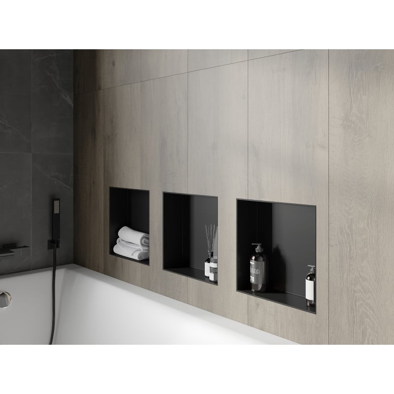 Mexen X-Wall-NR Wandnische ohne Flansch 30 x 30 cm, schwarz - 1971303010