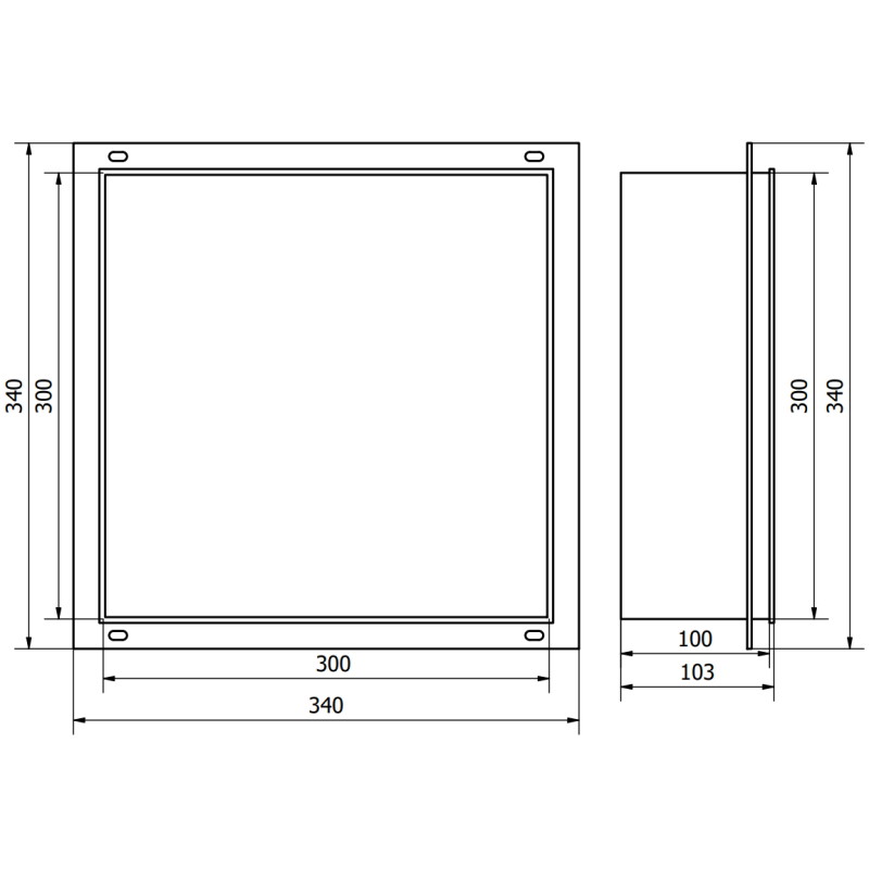 Mexen X-Wall-NR Nischenregal ohne Blende 30 x 30 cm, schwarz - 1971303010