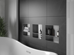 Mexen X-Wall-NR Nischenregal ohne Flansch mit Ablage 30 x 30 cm, Inox - 1911303010S