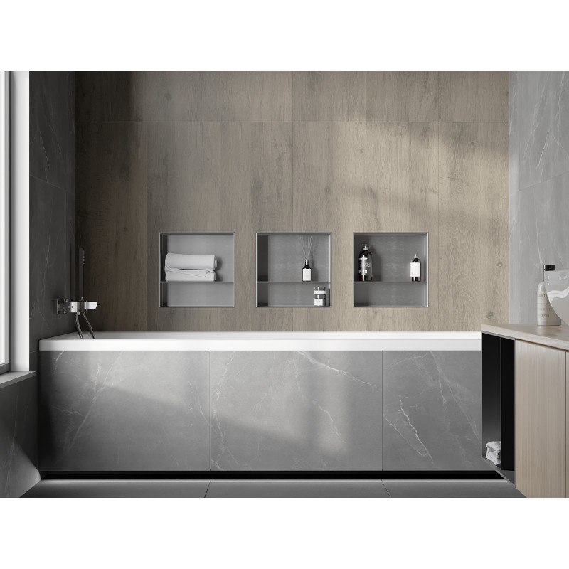 Mexen X-Wall-NR Nischenregal ohne Flansch mit Ablage 30 x 30 cm, Inox - 1911303010S