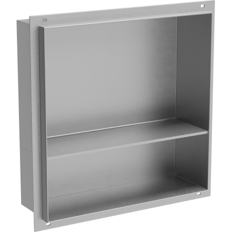 Mexen X-Wall-NR Nischenregal ohne Flansch mit Ablage 30 x 30 cm, Inox - 1911303010S