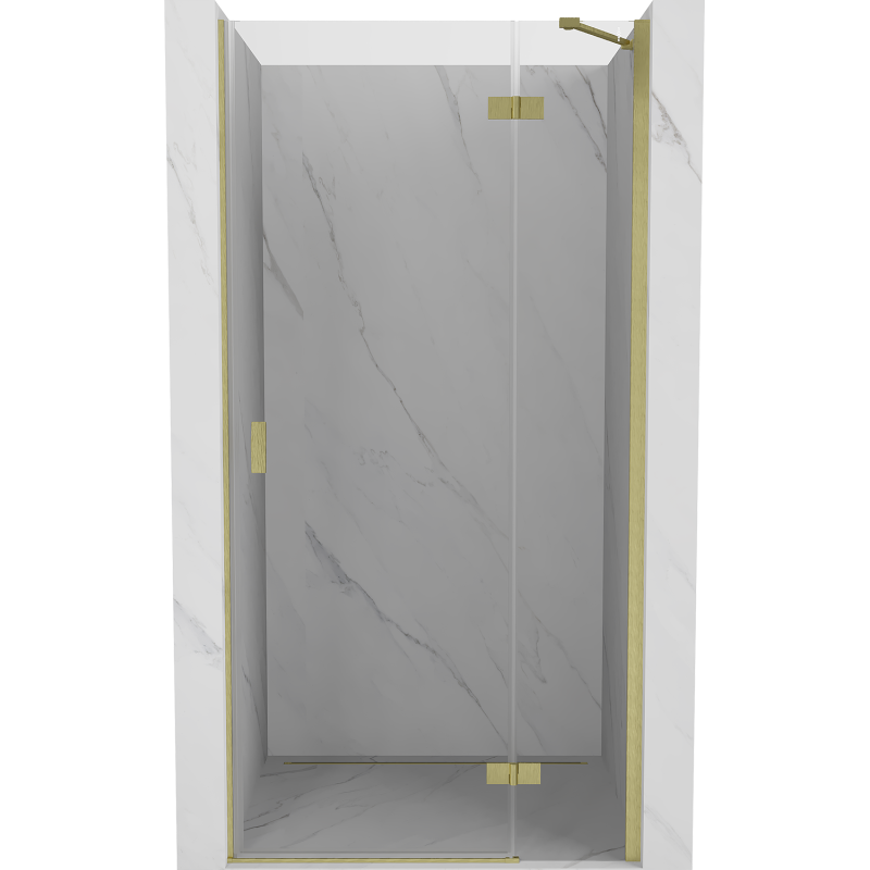 Mexen Mist-H rechte Duschdrehtür 120 cm, transparent, gebürstet gold - 8A5-120-000-55-00-P