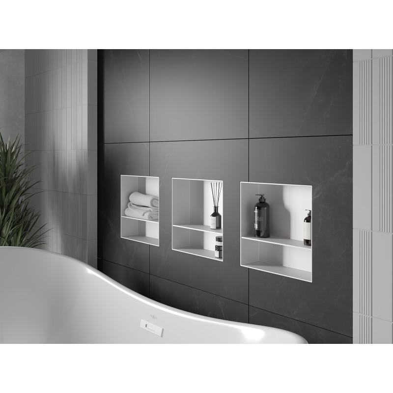 Mexen X-Wall-NR Nischenregal ohne Blende mit Regal 30 x 30 cm, weiß - 1921303010S