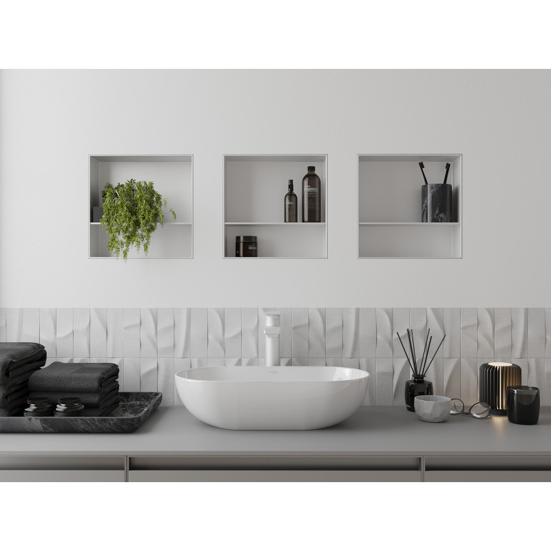 Mexen X-Wall-NR Nischenregal ohne Blende mit Regal 30 x 30 cm, weiß - 1921303010S