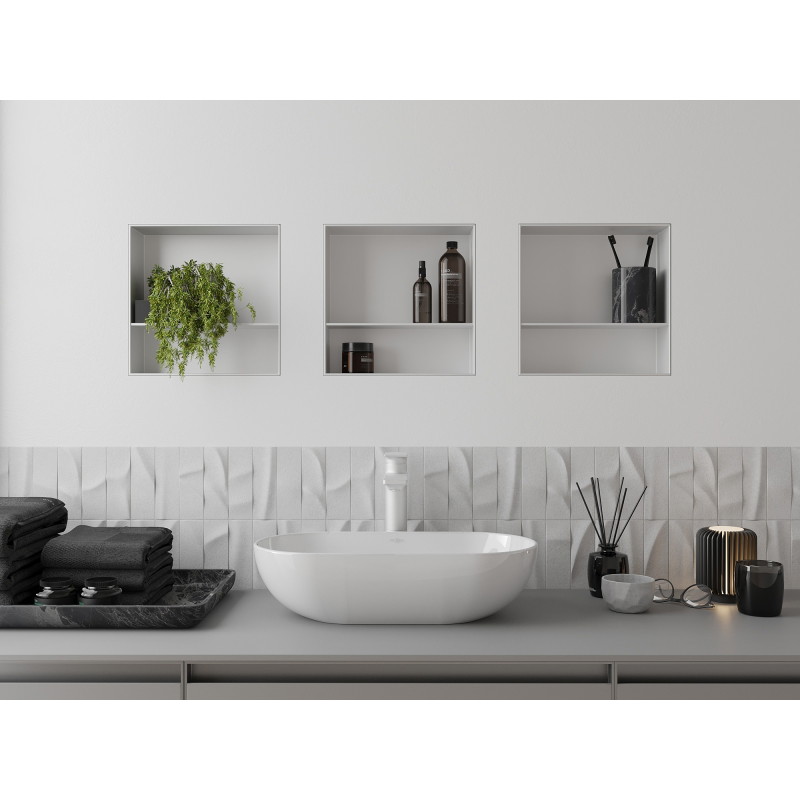 Mexen X-Wall-NR Nischenregal ohne Flansch mit Regal 30 x 30 cm, weiß - 1921303010S