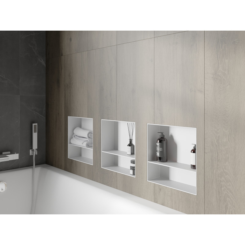 Mexen X-Wall-NR Nischenregal ohne Rand mit Regal 30 x 30 cm, weiß - 1921303010S