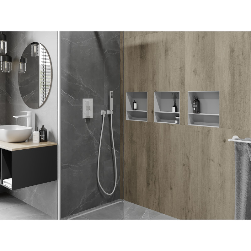 Mexen X-Wall-NR Nischenregal ohne Blende mit Regal 30 x 30 cm, weiß - 1921303010S