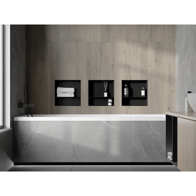 Mexen X-Wall-NR Nischenregal ohne Flansch mit Ablage 30 x 30 cm, schwarz - 1971303010S