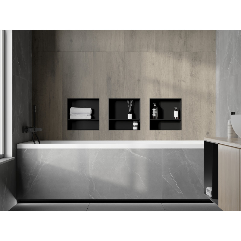 Mexen X-Wall-NR Nischenregal ohne Flansch mit Regalboden 30 x 30 cm, schwarz - 1971303010S