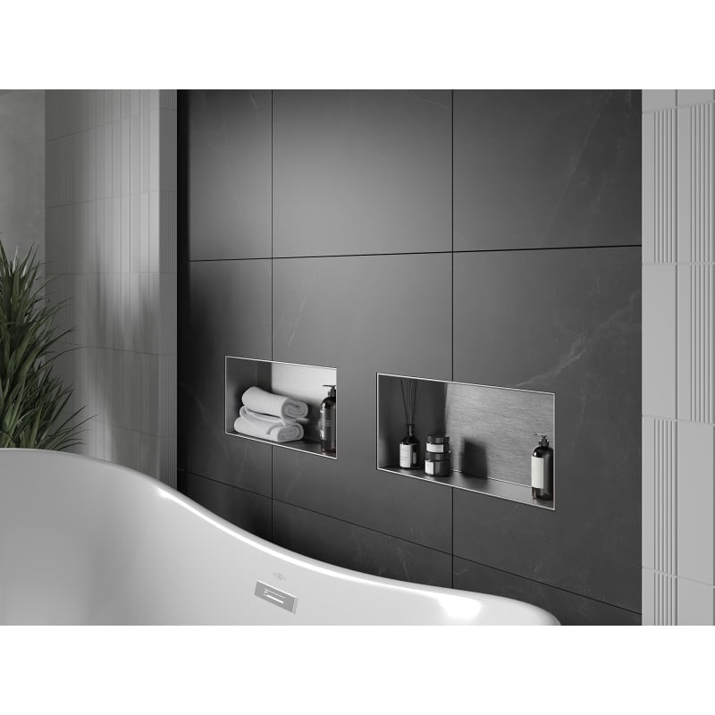 Mexen X-Wall-NR Nischenregal ohne Flansch 45 x 20 cm, Inox - 1911452010