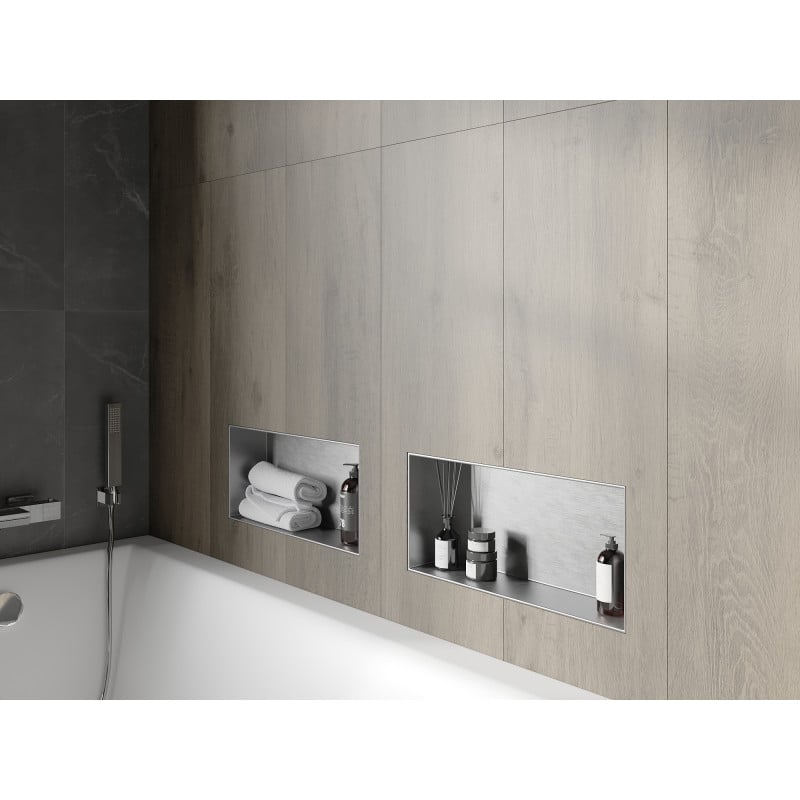 Mexen X-Wall-NR Nischenregal ohne Flansch 45 x 20 cm, Inox - 1911452010