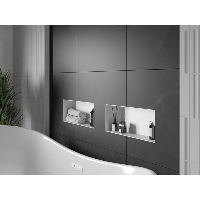Mexen X-Wall-NR Nischenregal ohne Flansch 45 x 20 cm, weiß - 1921452010