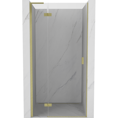 Mexen Mist-H L Duschdrehtür links 85 cm, transparent, gebürstetes Gold - 8A5L-085-000-55-00-L