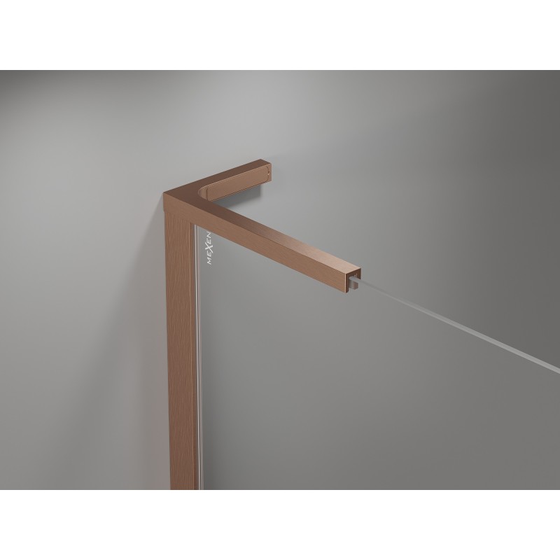 Mexen Mist-H L Duschdrehtür links 90 cm, transparent, gebürstetes Kupfer - 8A5L-090-000-65-00-L