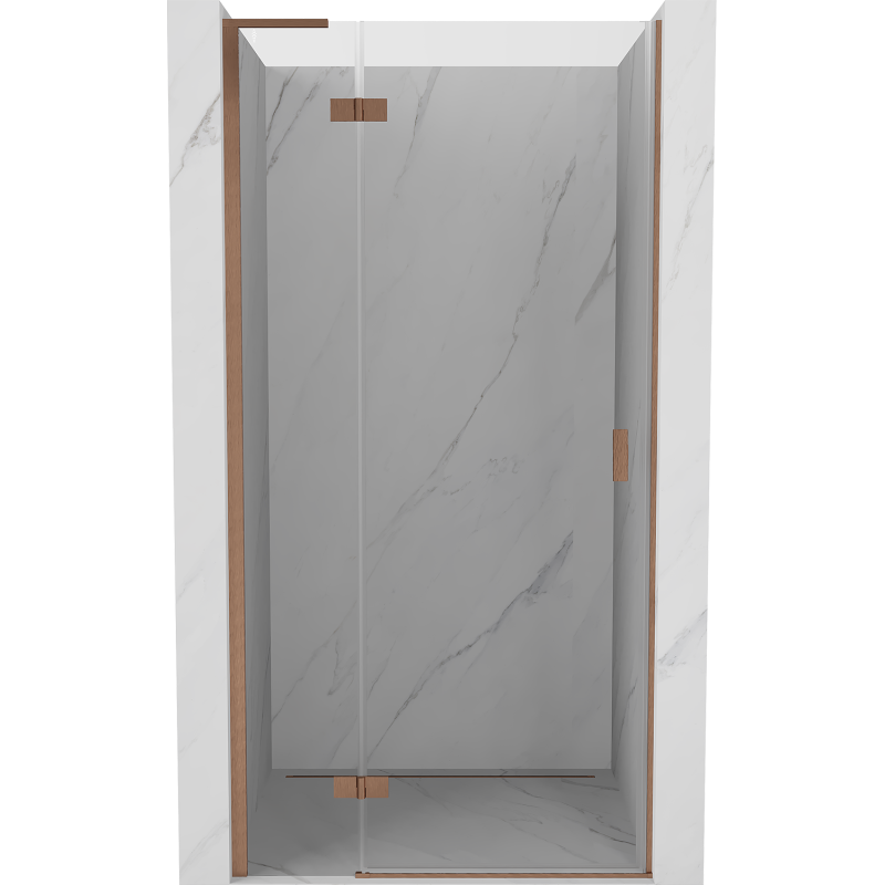 Mexen Mist-H L Duschtür, schwenkbar links 95 cm, transparent, gebürstetes Kupfer - 8A5L-095-000-65-00-L