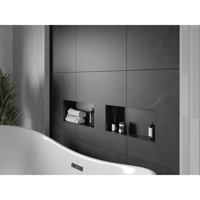 Mexen X-Wall-NR Nischenregal ohne Blende 45 x 20 cm, schwarz - 1971452010