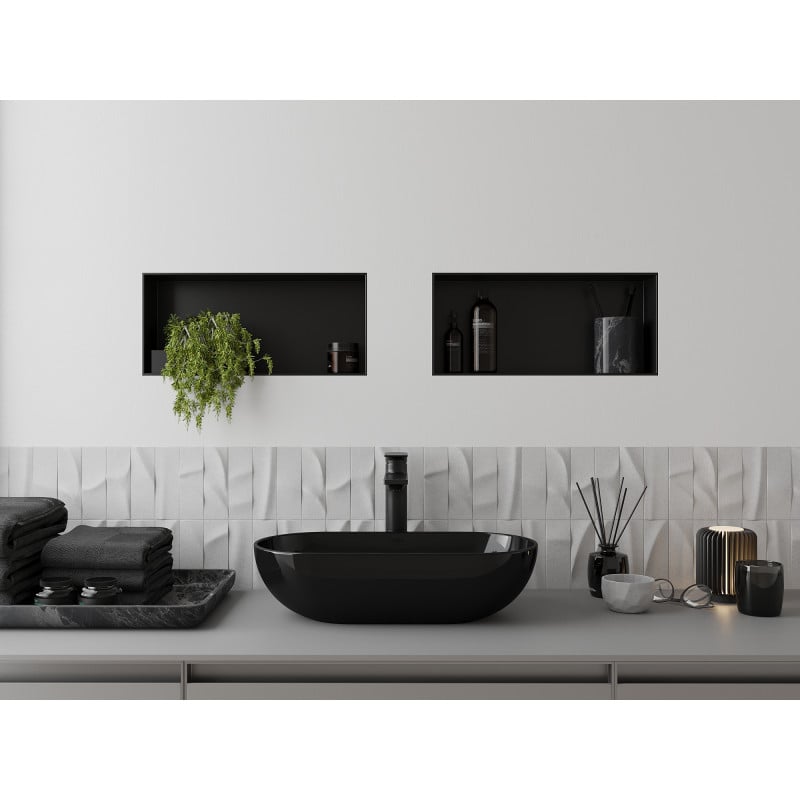 Mexen X-Wall-NR Wandeinbauregal ohne Flansch 45 x 20 cm, schwarz - 1971452010