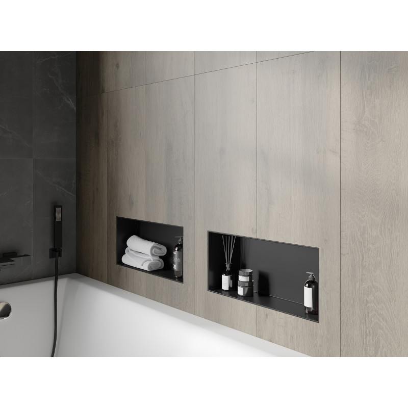 Mexen X-Wall-NR Nischenregal ohne Blende 45 x 20 cm, schwarz - 1971452010