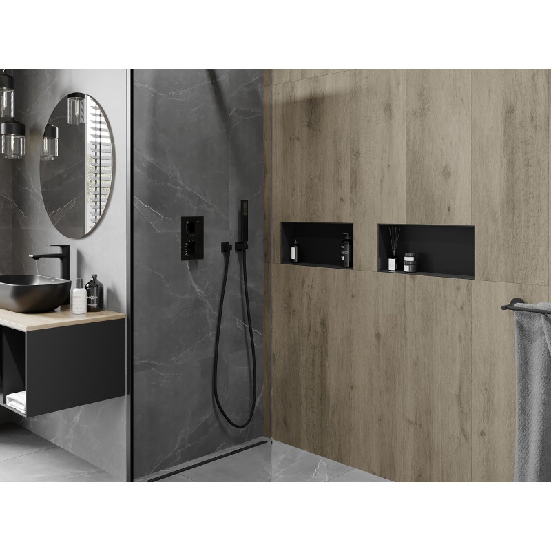 Mexen X-Wall-NR Nischenregal ohne Blende 45 x 20 cm, schwarz - 1971452010