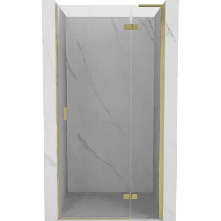 Mexen Mist-H L Duschtür schwenkbar rechts 105 cm, transparent, gebürstetes Gold - 8A5L-105-000-55-00-P