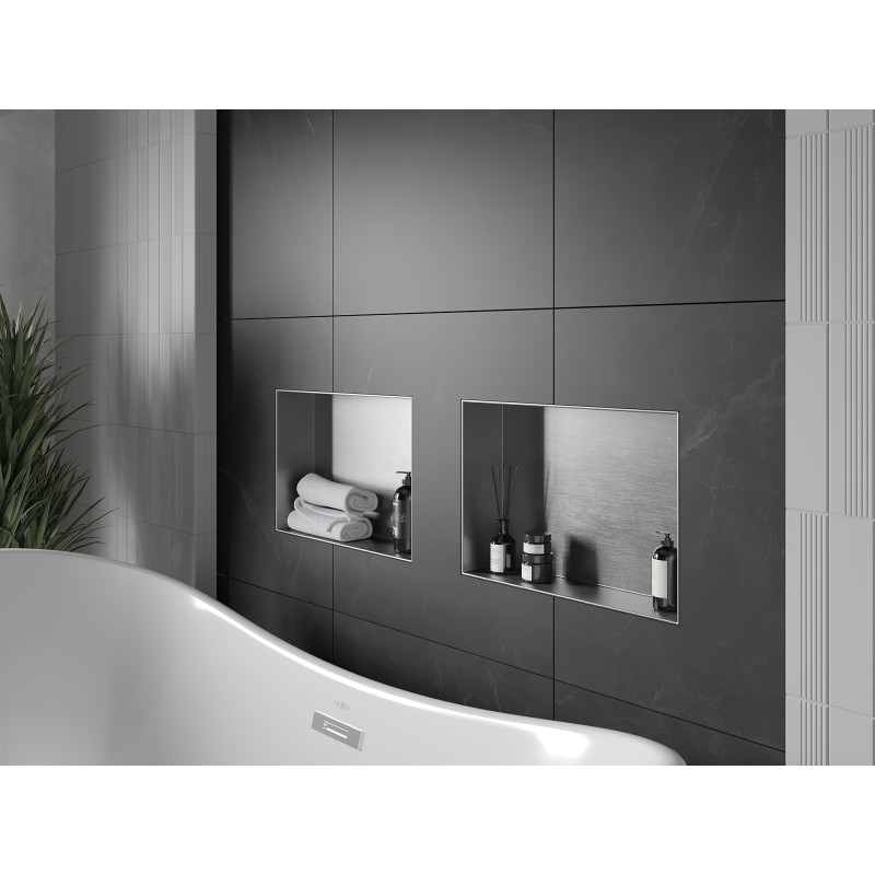 Mexen X-Wall-NR Nischenregal ohne Rahmen 45 x 30 cm, Inox - 1911453010