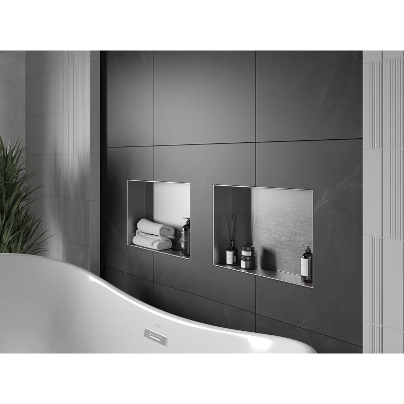 Mexen X-Wall-NR Nischenregal ohne Rand 45 x 30 cm, Inox - 1911453010