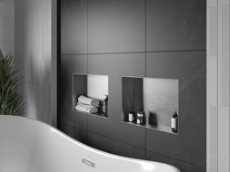 Mexen X-Wall-NR Einbauregal ohne Flansch 45 x 30 cm, Inox - 1911453010