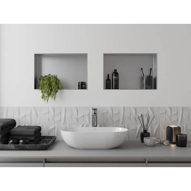 Mexen X-Wall-NR Nischenregal ohne Rand 45 x 30 cm, Inox - 1911453010