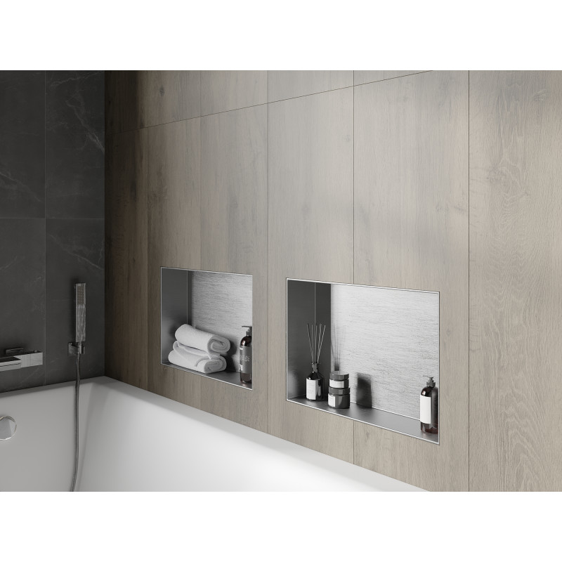 Mexen X-Wall-NR Nischenregal ohne Rahmen 45 x 30 cm, Inox - 1911453010