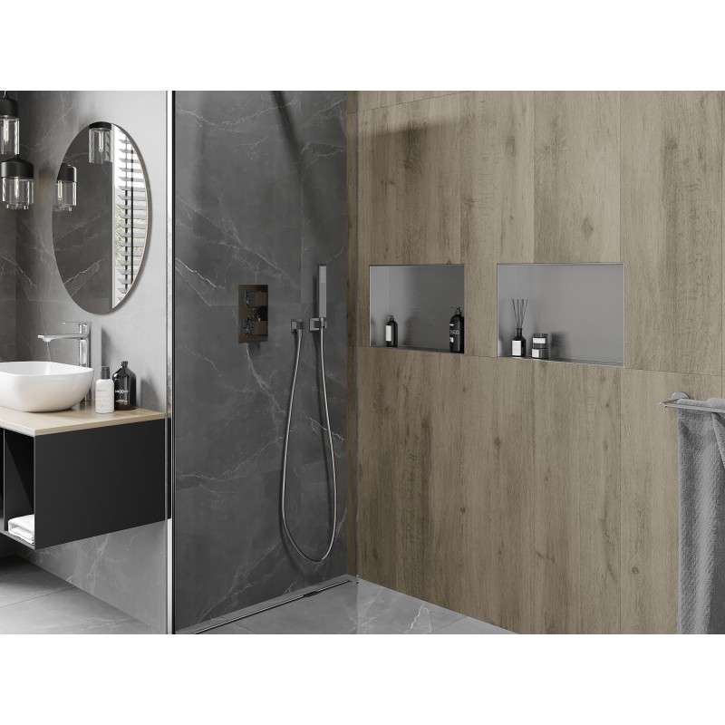Mexen X-Wall-NR Einbauregal ohne Flansch 45 x 30 cm, Inox - 1911453010